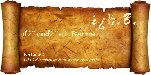 Ürmösi Barna névjegykártya