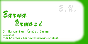 barna urmosi business card