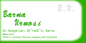 barna urmosi business card